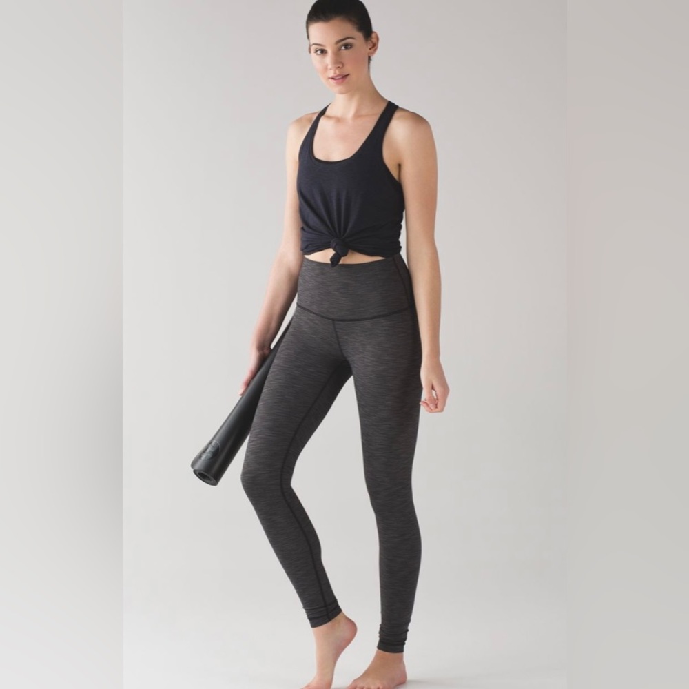 Lululemon Wunder Under Heathered Black Luxtreme SZ 8